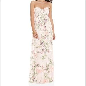 Blush pink strapless dress by Dessy Collection, Sz 12